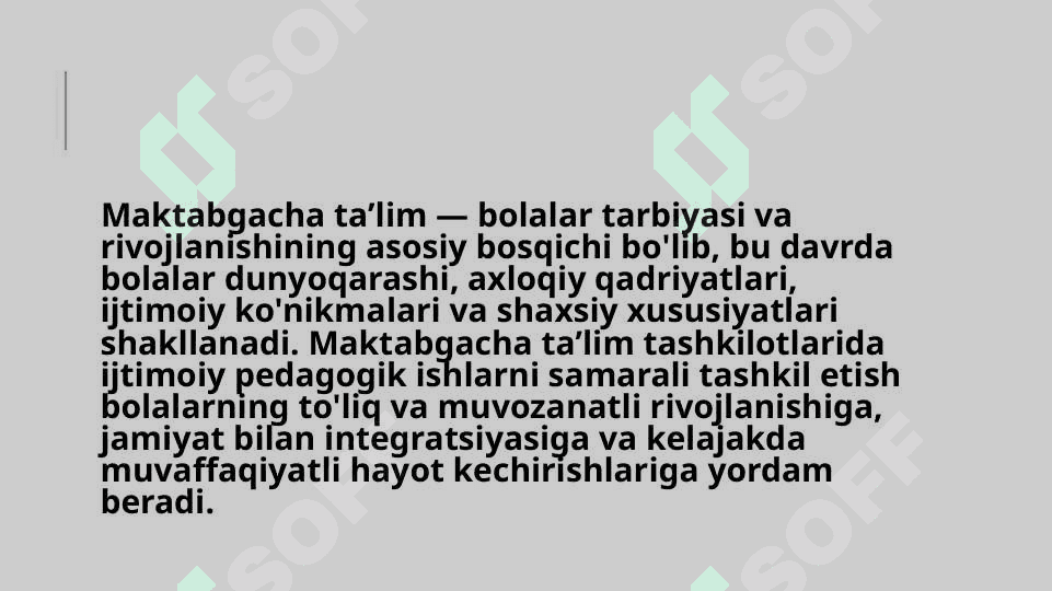 Maktabgacha taʼlim tashkilotlarida ijtimoiy pedagogik ishlarni tashkil etish. 2