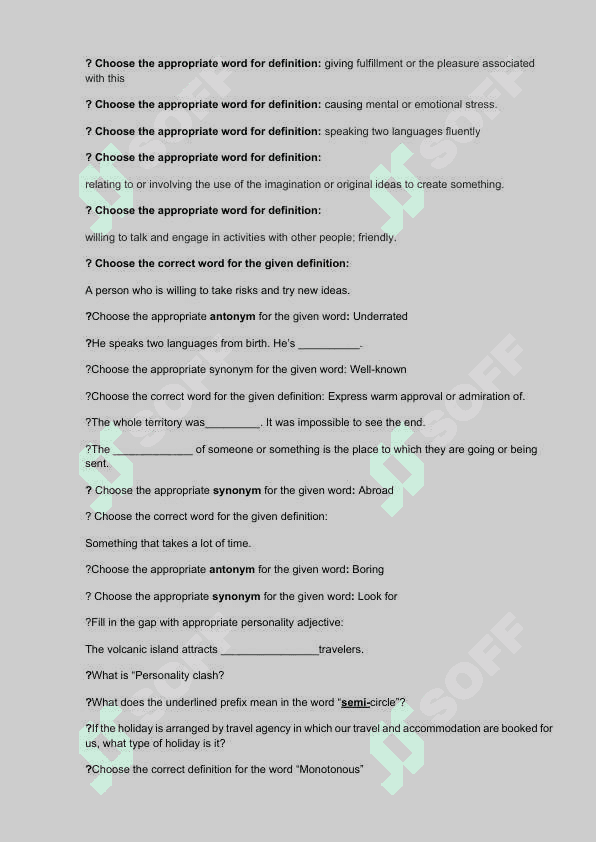 English questions (with answers) 3