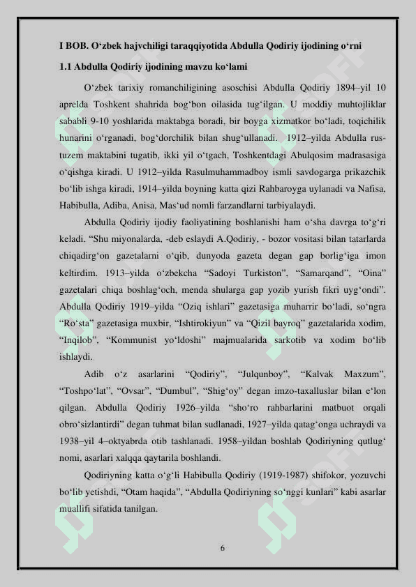 Kurs ishi Abdulla Qodiriy hajviy asarlari 6