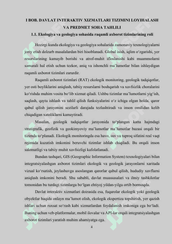 “Ekologiya va geologiya” sohasida davlat interaktiv xizmatlarini loyihalashtirish 4