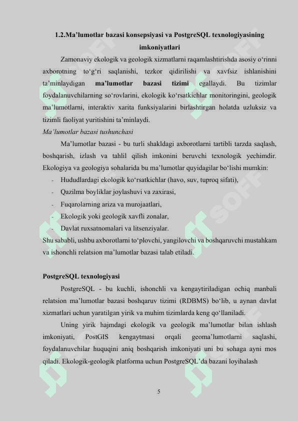 “Ekologiya va geologiya” sohasida davlat interaktiv xizmatlarini loyihalashtirish 5