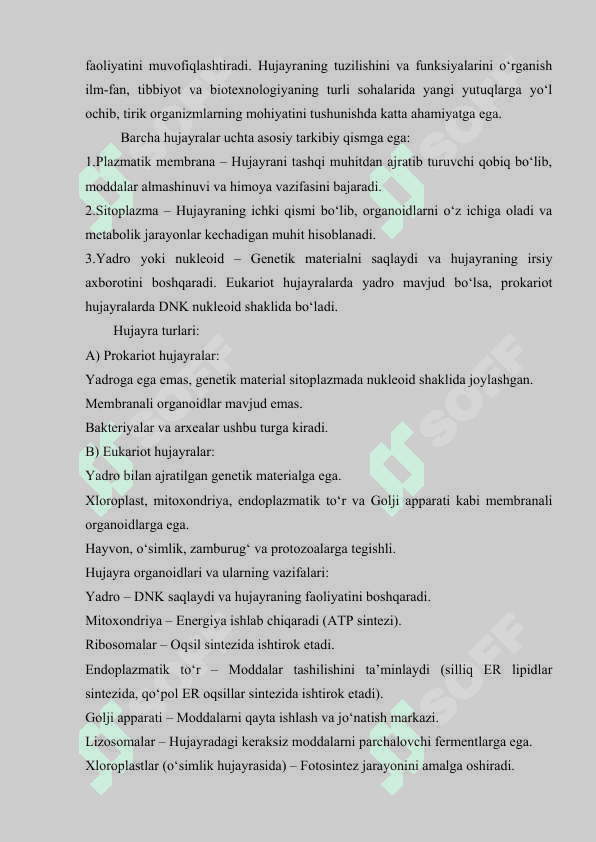 O‘simlik hujayrasi strukturalari va ularning funksiyalari 8