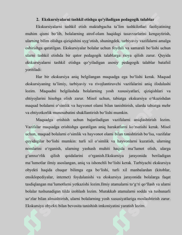 Bolalarni tabiat bilan tanishtirishda ekskursiyaning ahamiyati 6