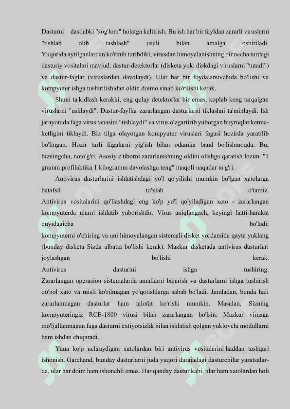 Antivirus dasturlarini ishga tushirish va o‘rnatish 6