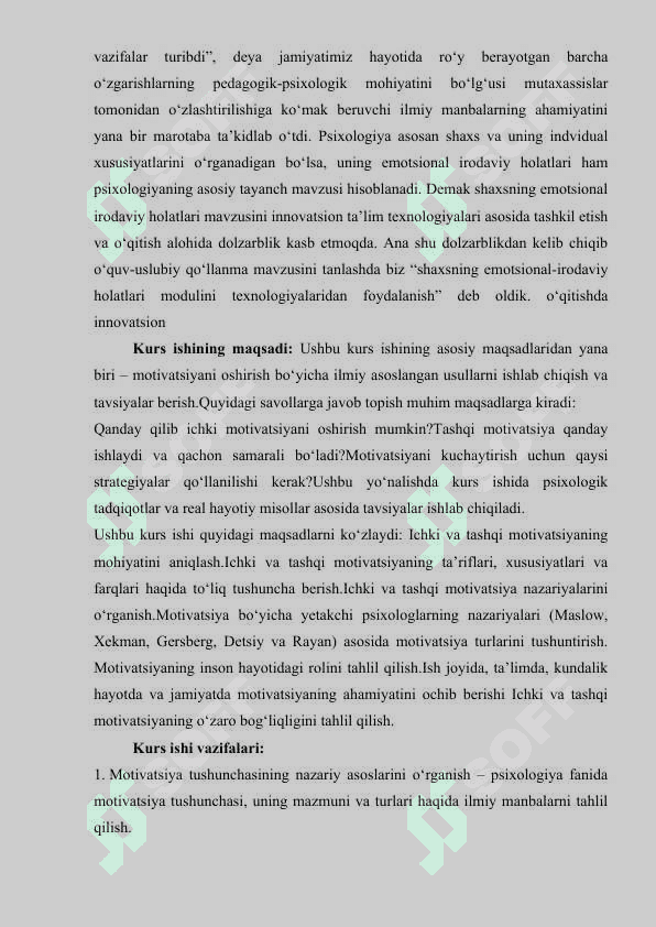 Ichki va tashqi motivatsiyalarning umumiy tavsifi 4