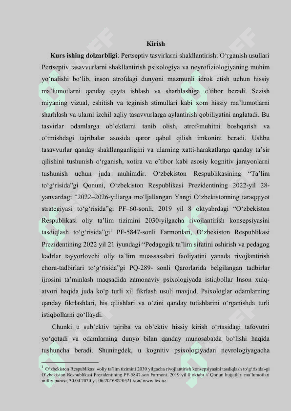 Persiptiv timsollarning tashkil topishini oʻrganish metodlari 2