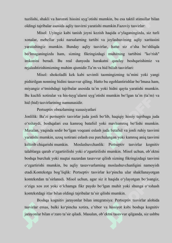Persiptiv timsollarning tashkil topishini oʻrganish metodlari 6