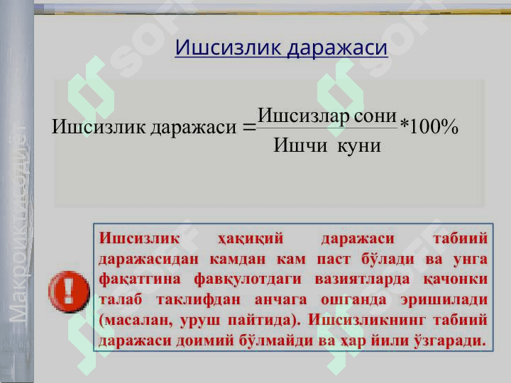 Иқтисодий даврлар. Ишсизлик 7