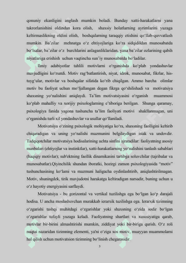 Motivatsiyaning oʻquv jarayonidagi oʻrni  va uni oshirish usullari 3