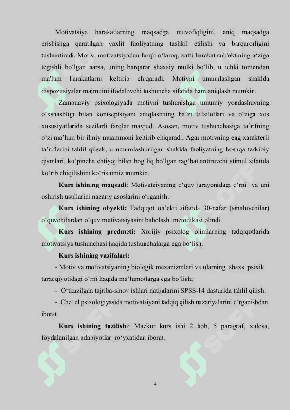 Motivatsiyaning oʻquv jarayonidagi oʻrni  va uni oshirish usullari 4
