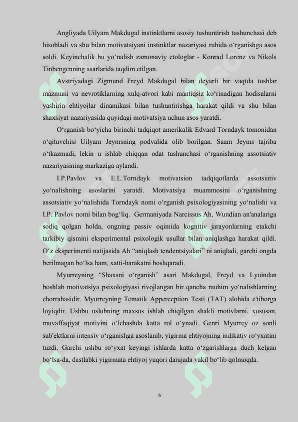Motivatsiyaning oʻquv jarayonidagi oʻrni  va uni oshirish usullari 6