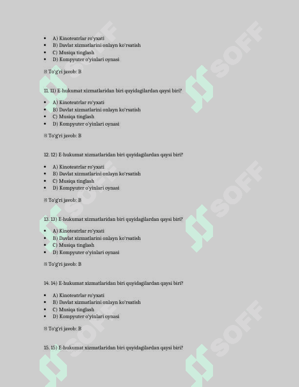 E-Hukumat 50 ta test javoblari bilan 3