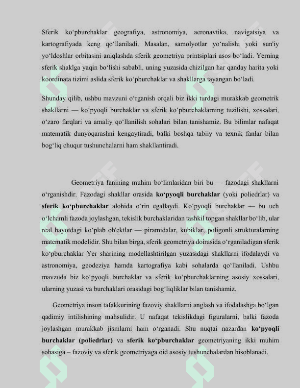 Koʻp burchaklar va sferik koʻpburchak kurs ishi 3