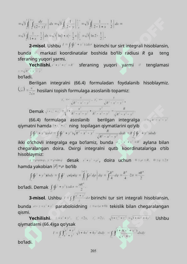 Sirt integrallari 4