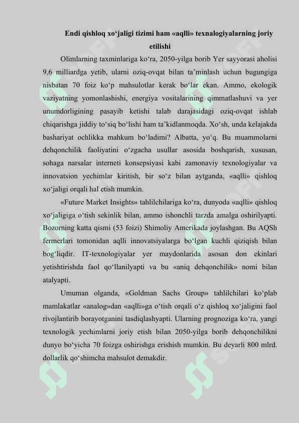 Qishloq xo'jaligida ishlatiladigan dasturlar va axborot tizimlari 4