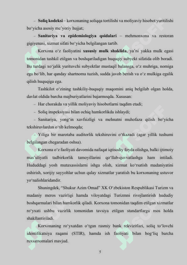 "Shukur Azim omad" XK amaliyot hisoboti 5
