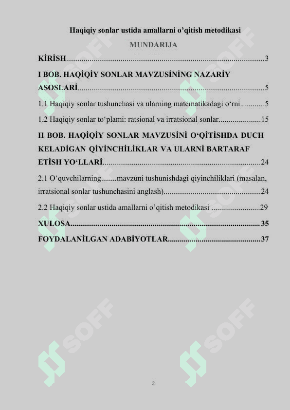Haqiqiy sonlar ustida amallarni o’qitish metodikasi 2