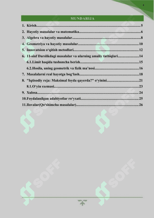 Matematika fanini hayotiy masalalar bilan bog‘lab tushuntirish metodikasi 4