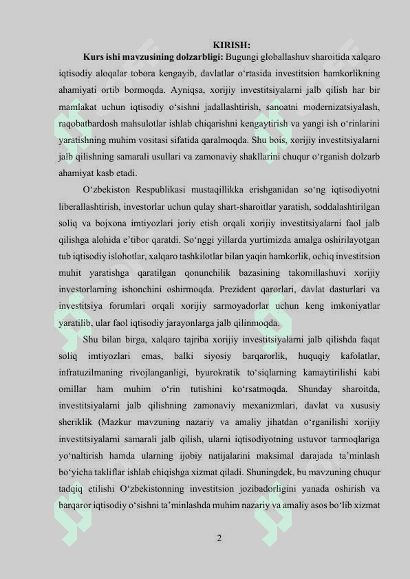XORIJIY INVESTITSIYALARNI JALB QILISH USULLARI VA SHAKLLARI 2