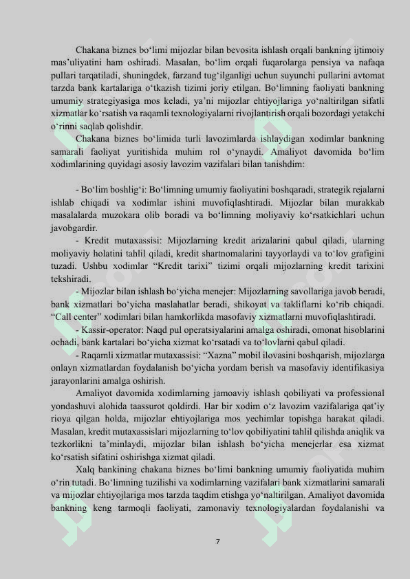 Xalq banki Amaliyot hisoboti 7