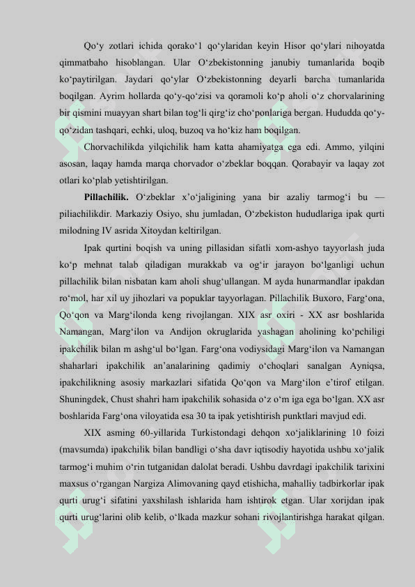 FARG‘ONA VODIYSI O‘ZBEK VA QIRG‘IZLARINING AN’ANAVIY XO‘JALIGI kurs ishi 8