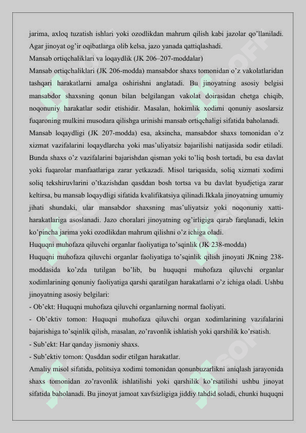Iqtisodiy soxasidagi, boshqaruv  tartibiga jamoat  xavfsizligi  va  tartibigiga qarshi jinoyatlar 25 8