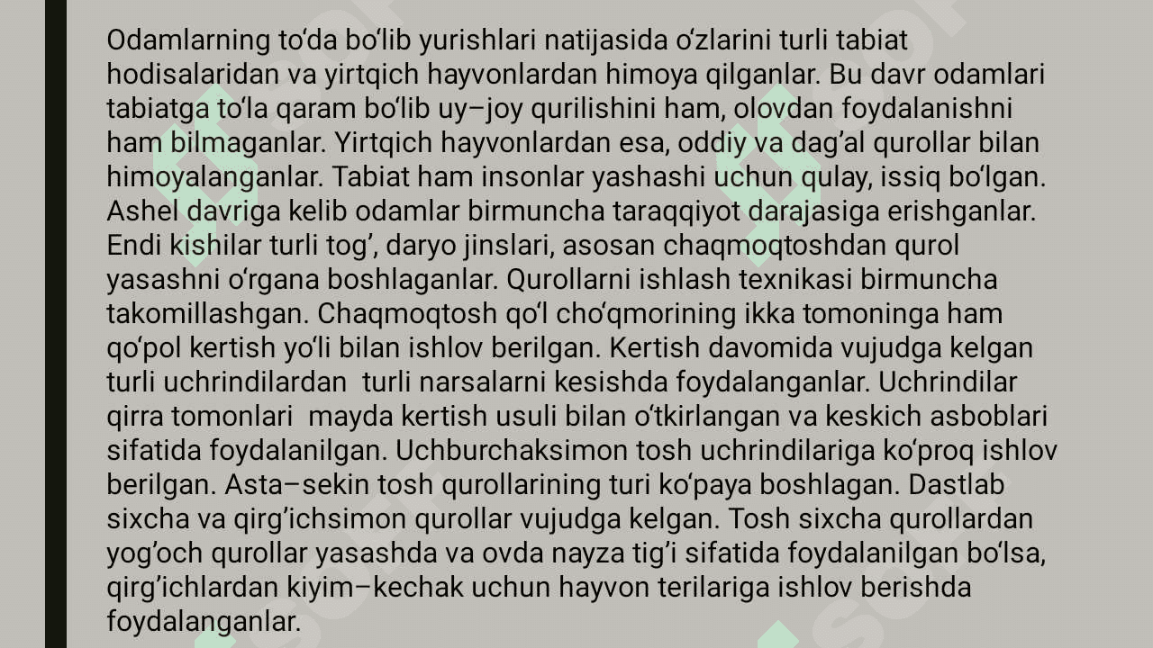 Paleolit davri va uning o‘rganilishi. 8