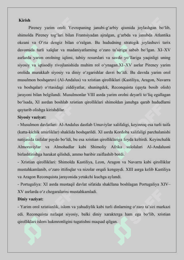 XI–XV asrlarda Pireney yarim oroli davlatlari 25 2