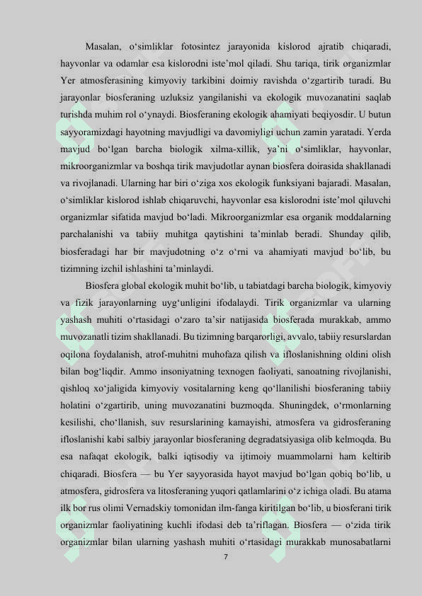 Biosferaning ifloslanishi va uning oldini olish masalasi 7