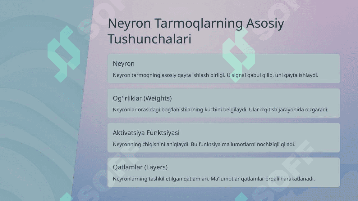 Neyron tarmoqlar taqdimot 3