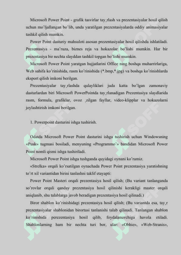 Powerpoint dasturining imkoniyatlari 2