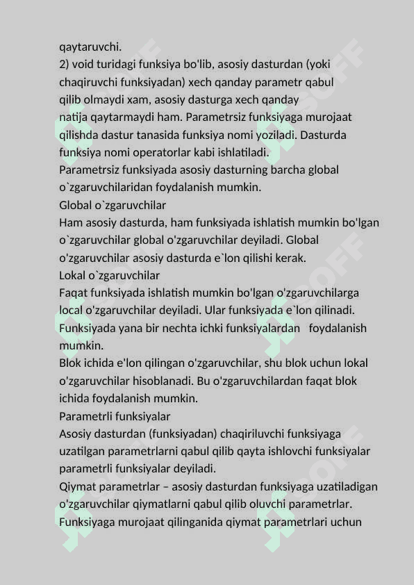 C++ tilida funksiyalar yaratish 2