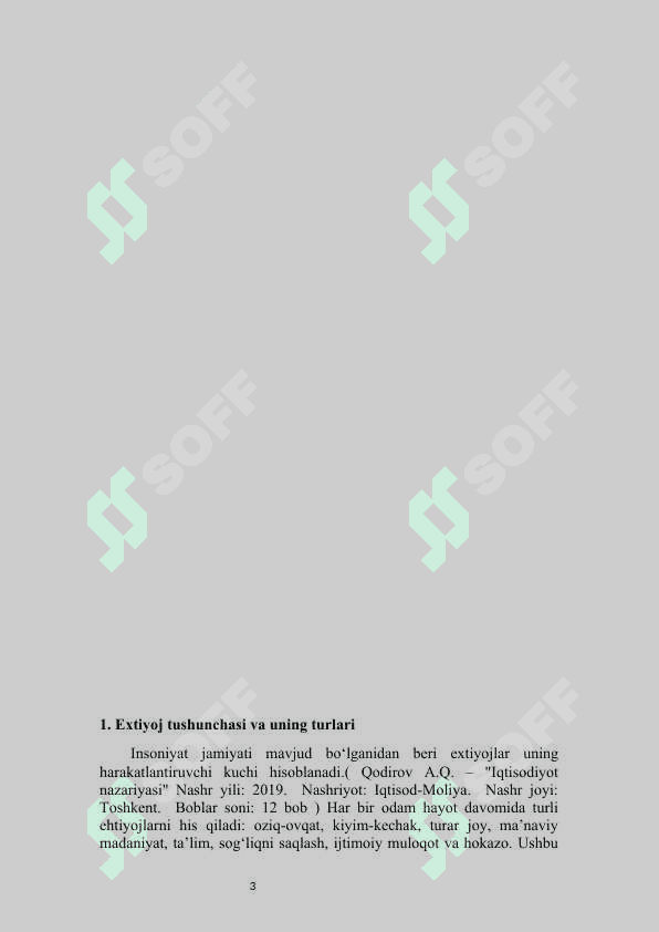 Extiyojlarning yuksalib borishi qonuni 3