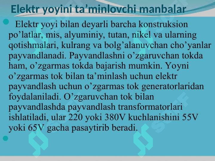 Elektr  yoyi bilan payvandlash 8