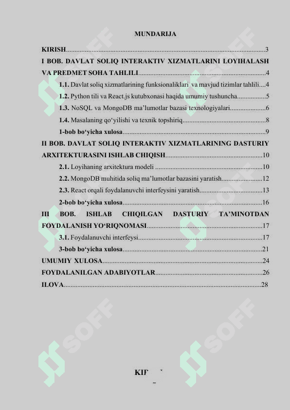 “Davlat soliq” sohasida davlat interaktiv xizmatlarini loyihalashtirish 2