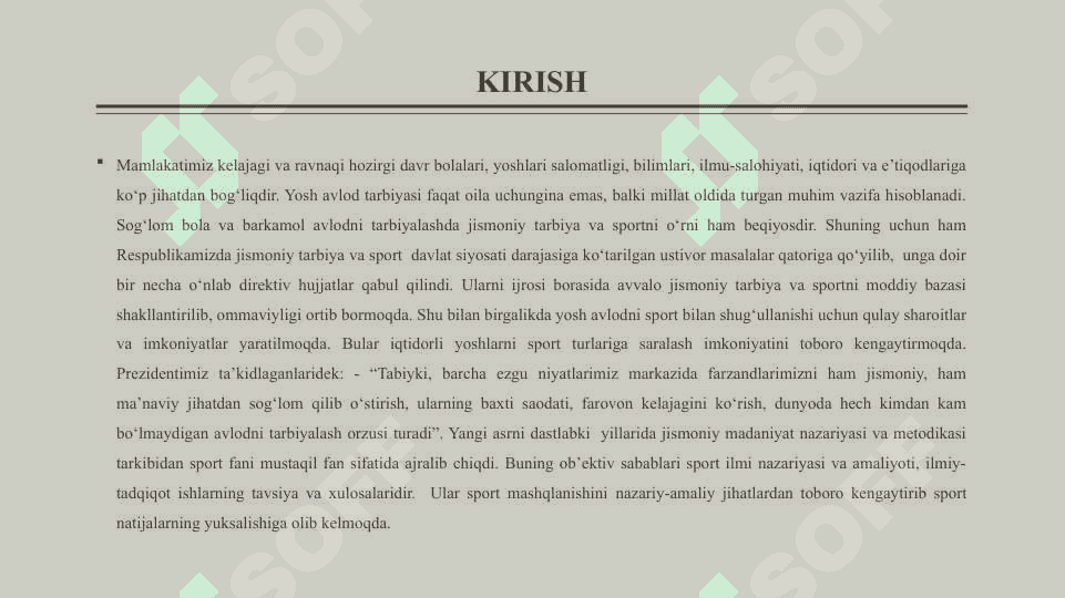 JISMONIY SIFATLARINI . (CHAQQONLIK)  TARBIYALASH METODIKASI 3