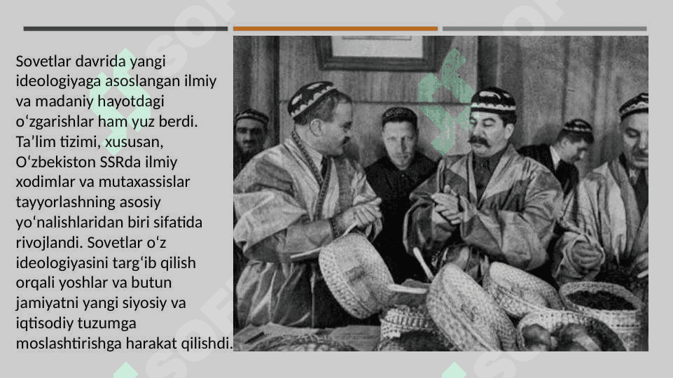 Oʻzbekiston. SSR da ijtimoiy oʻzgarishlar 4