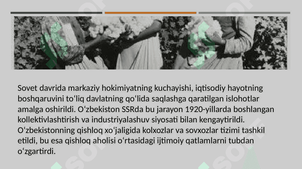 Oʻzbekiston. SSR da ijtimoiy oʻzgarishlar 5