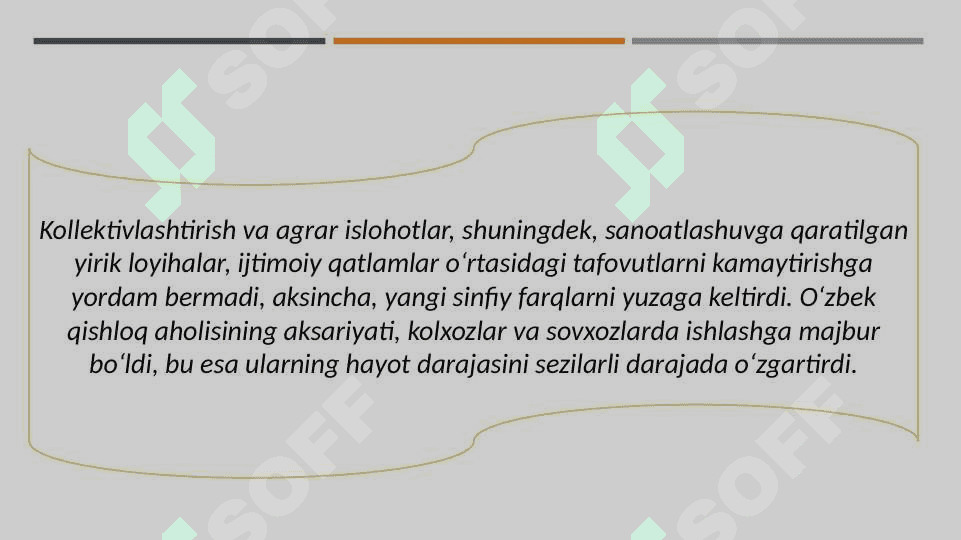 Oʻzbekiston. SSR da ijtimoiy oʻzgarishlar 6