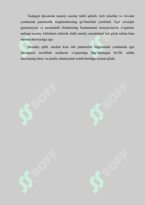 Egri chiziqning parametrik tenglamalari 4