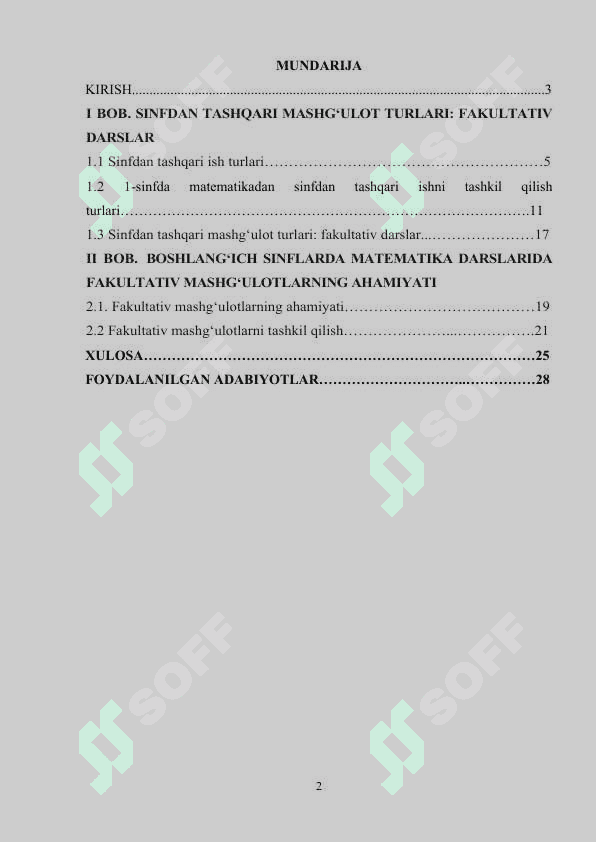 1-sinfda o'quvchilarning sinfdan tashqari ishlarini tashkil qilish metodikasi 2