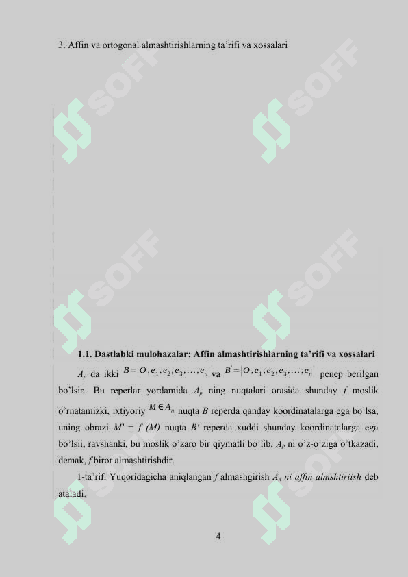 Affin va ortogonal almashtirishlar 4