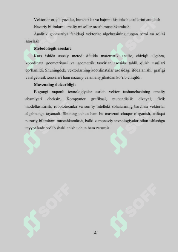 Vektorlar algebrasi elementlari  kurs ishi 3