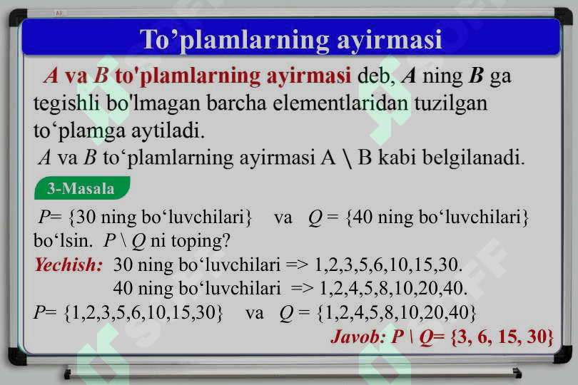 To‘plamlar va mantiqqa doir masalalar 8