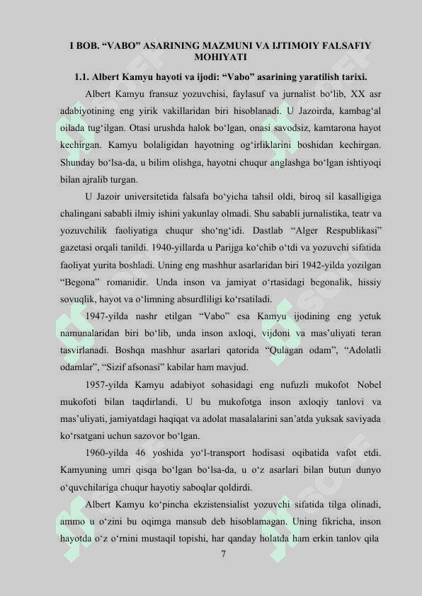 Albert Kamyuning “Vabo” asaridagi insoniy munosabatlar va axloqiy tanlovlar 6