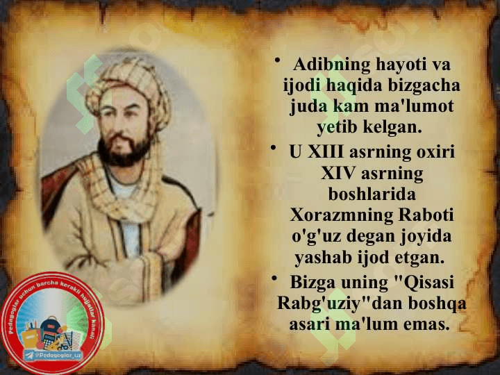 NOSIRIDDIN RABG'UZIY 2