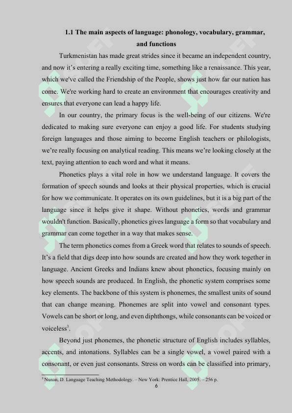 TEACHING VARIOUS ASPECTS OF THE LANGUAGE AND FORMING SKILLS 6