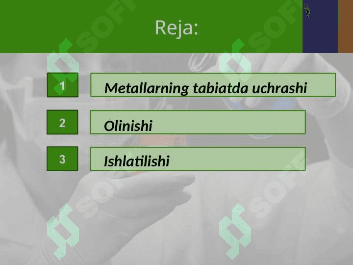 Metallarning tabiatda tarqalishi, olinishi va ishlatilishi 2