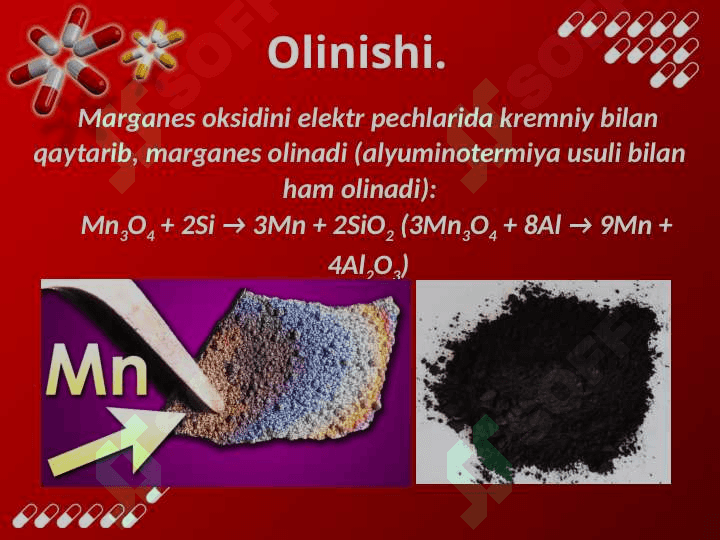 Marganes. Davriy jadvaldagi o‘rni. Atom tuzilishi. Ayrim xossalari 3