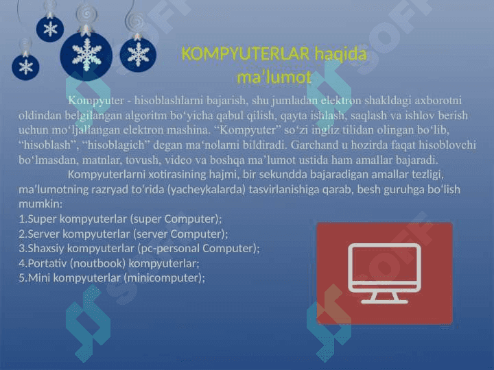 Shaxsiy kompyuterlarning rivojlanish tarixi va istiqbolli yõnalishlari 5